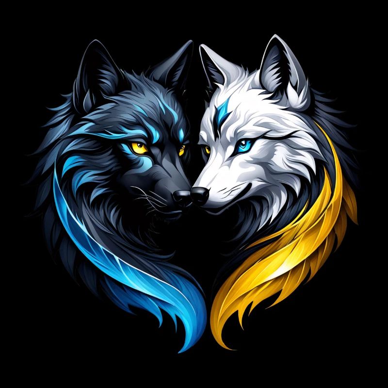 Têtes de loup majestueuses.