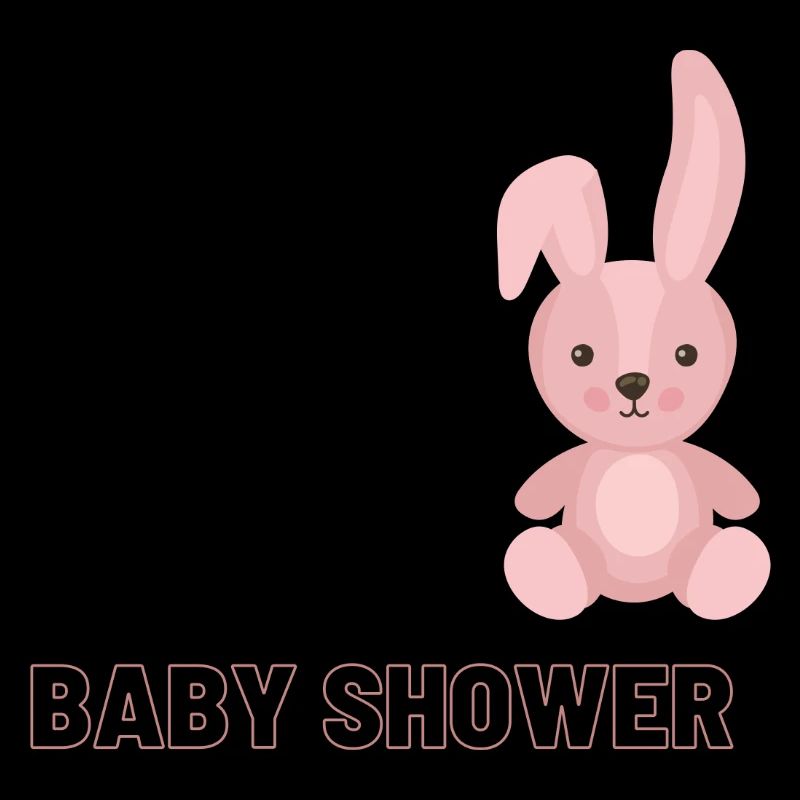 Shower de bébé avec motif de lapin rose
