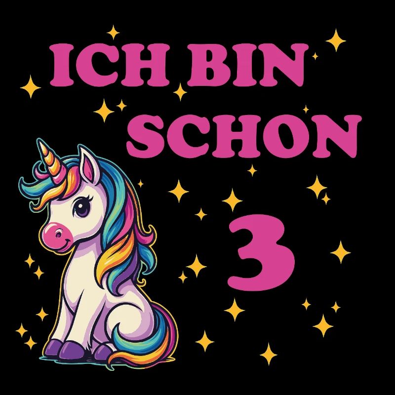 Ich bin schon 3 mit Einhorn