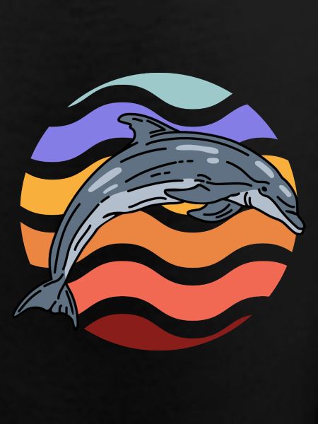 Dolphin in wave pattern