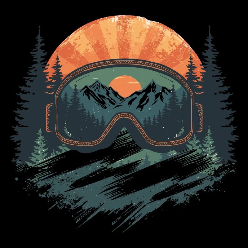 Lunettes de ski coucher de soleil