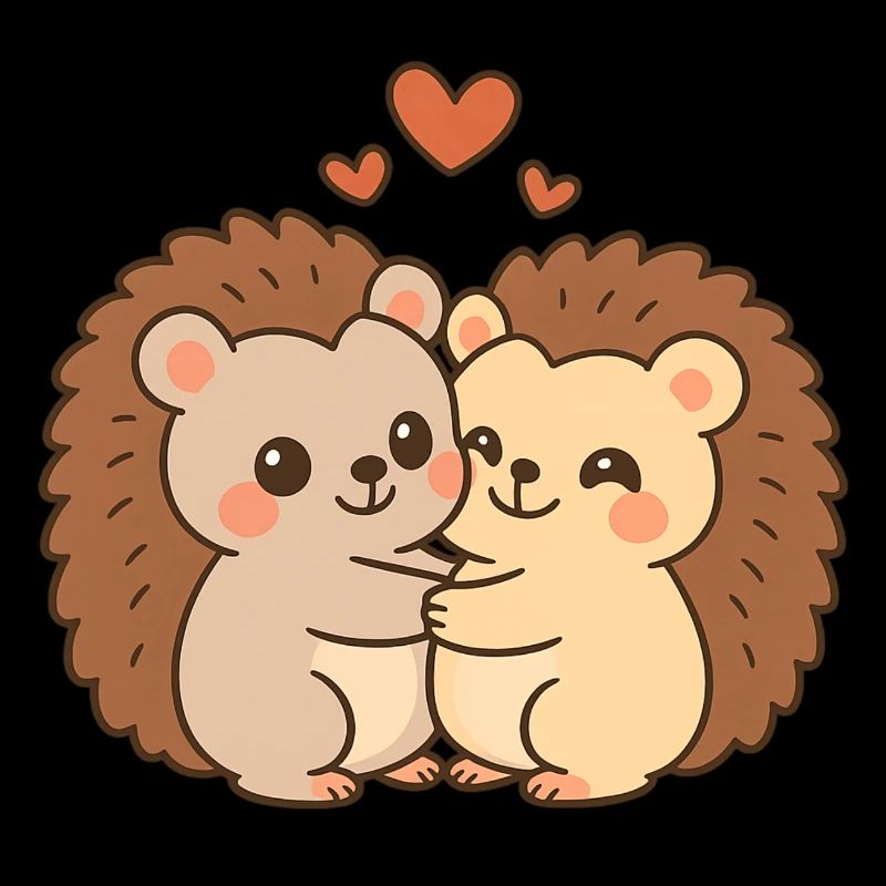 Valentinstag Herz Igel Paar