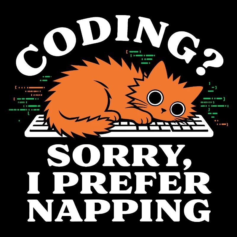 Coding? Sorry, I Prefer Napping Funny Cat