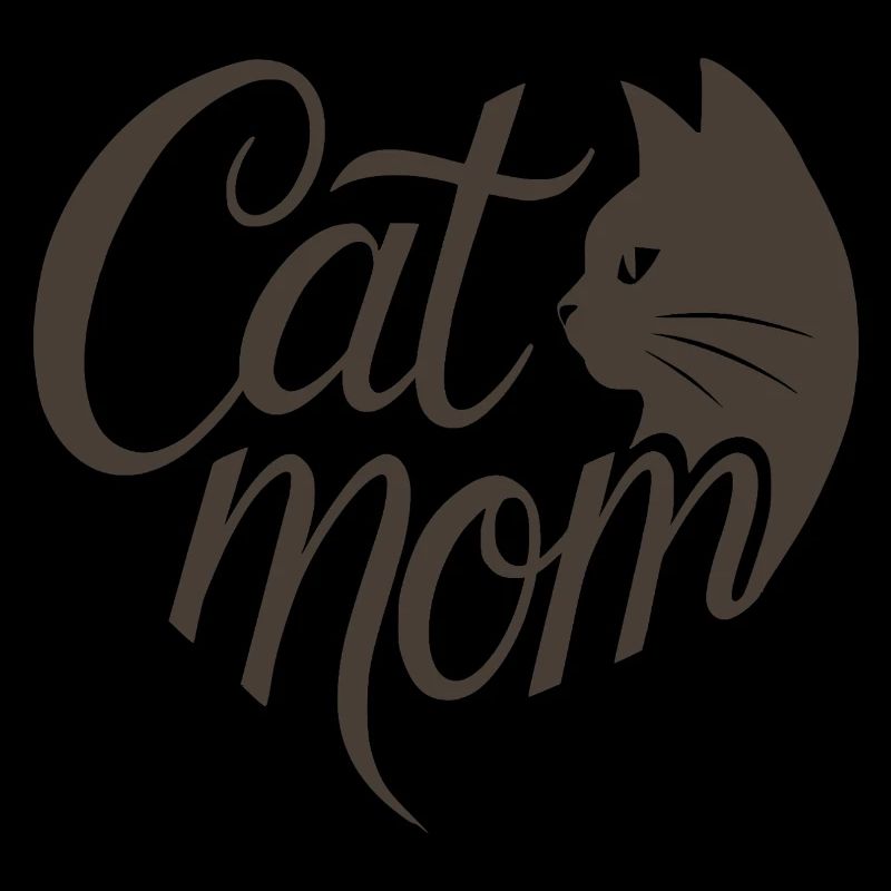 Cat Mom, Katzmama Heart Typography