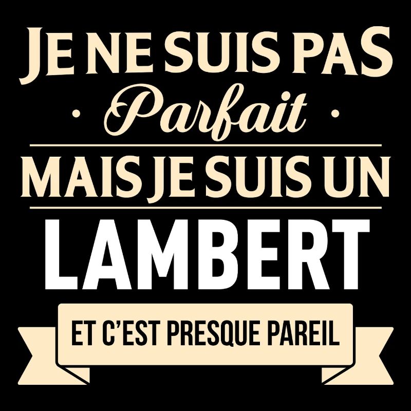 Je Ne Suis Pas Parfait Mais Je Suis Un Lambert ...
