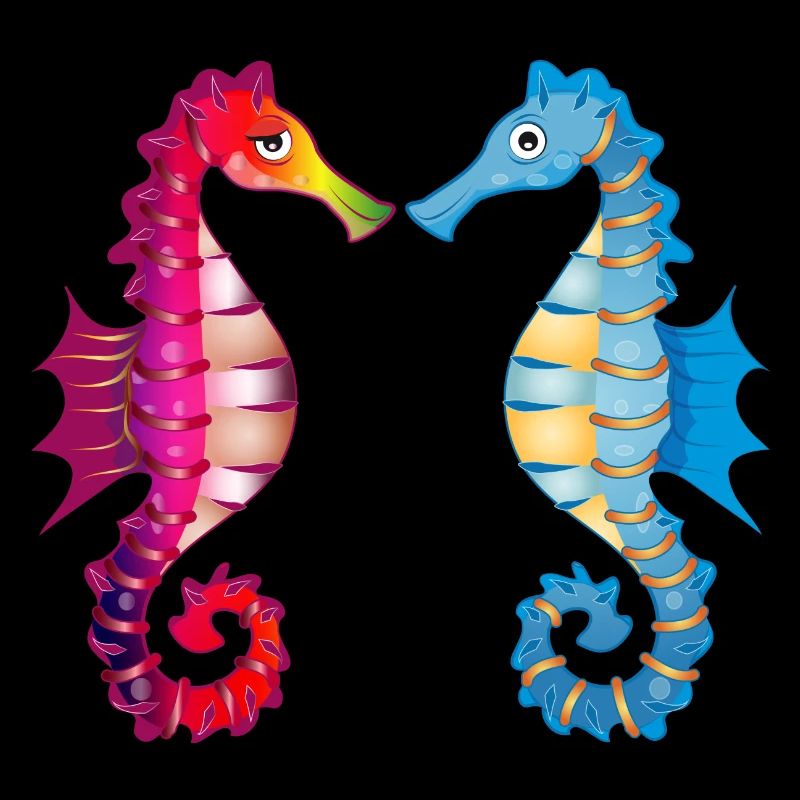 Deux hippocampes enchanteurs unis dans l’amour