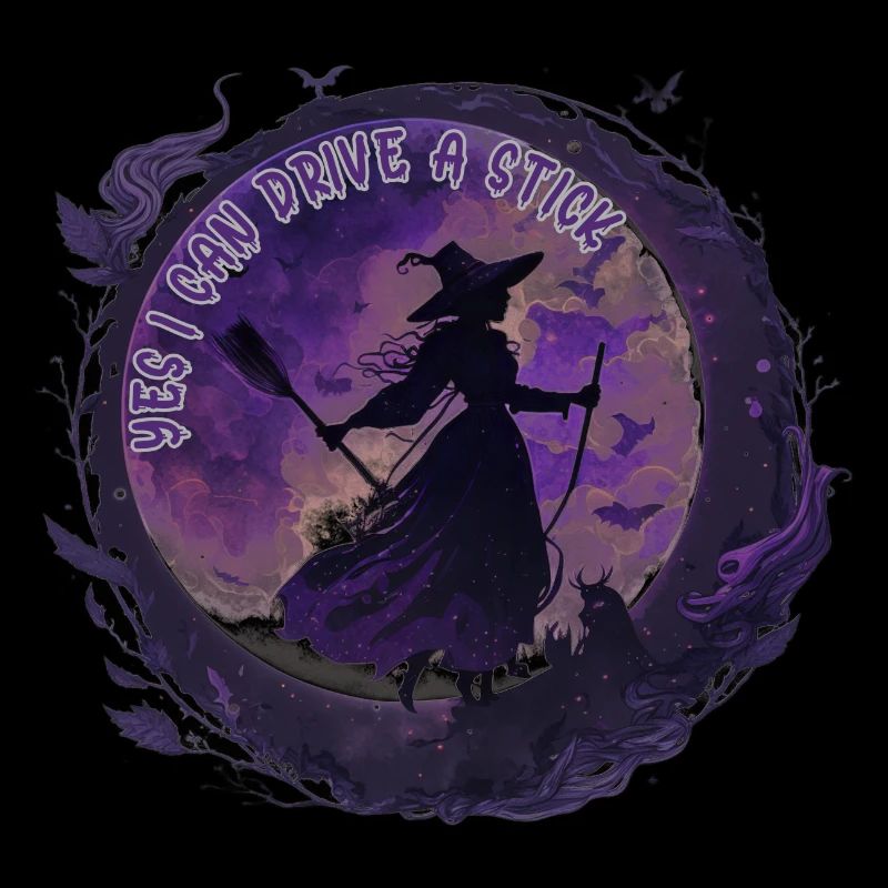 Moon Magic Witch Under Night Moon Halloween