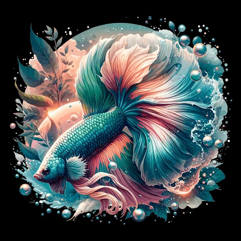 Betta splendens, colorful fish