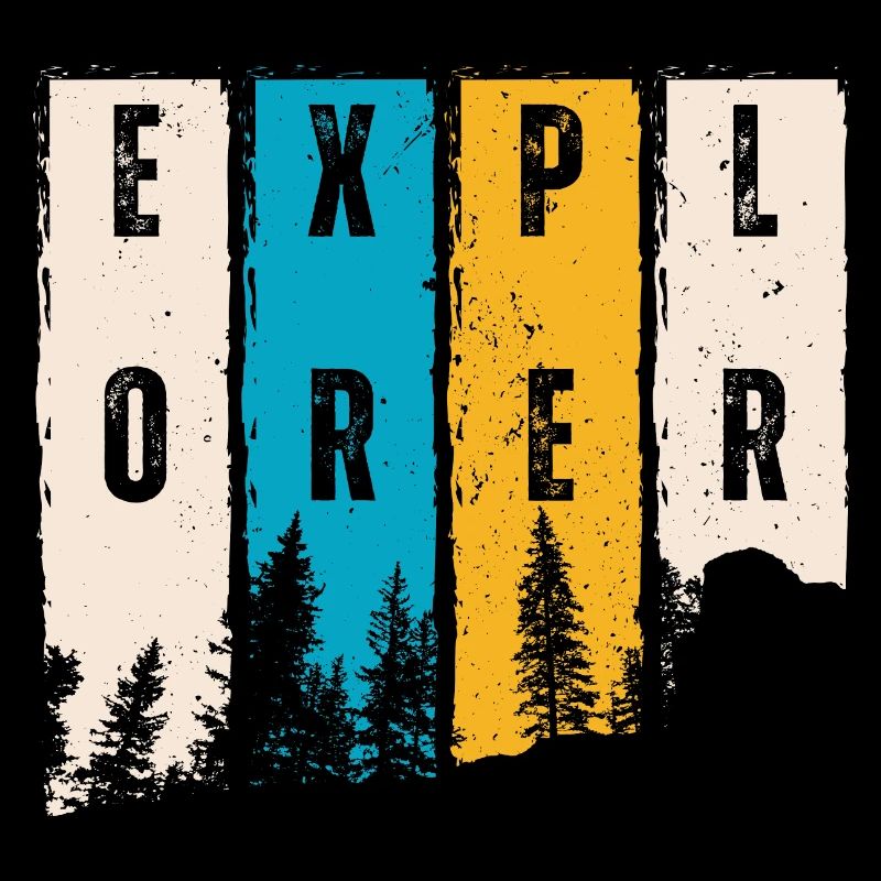 Explorer Forest Trees Silhouette