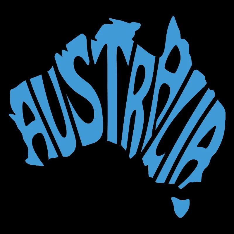 Australia Map Artistic Typography Design