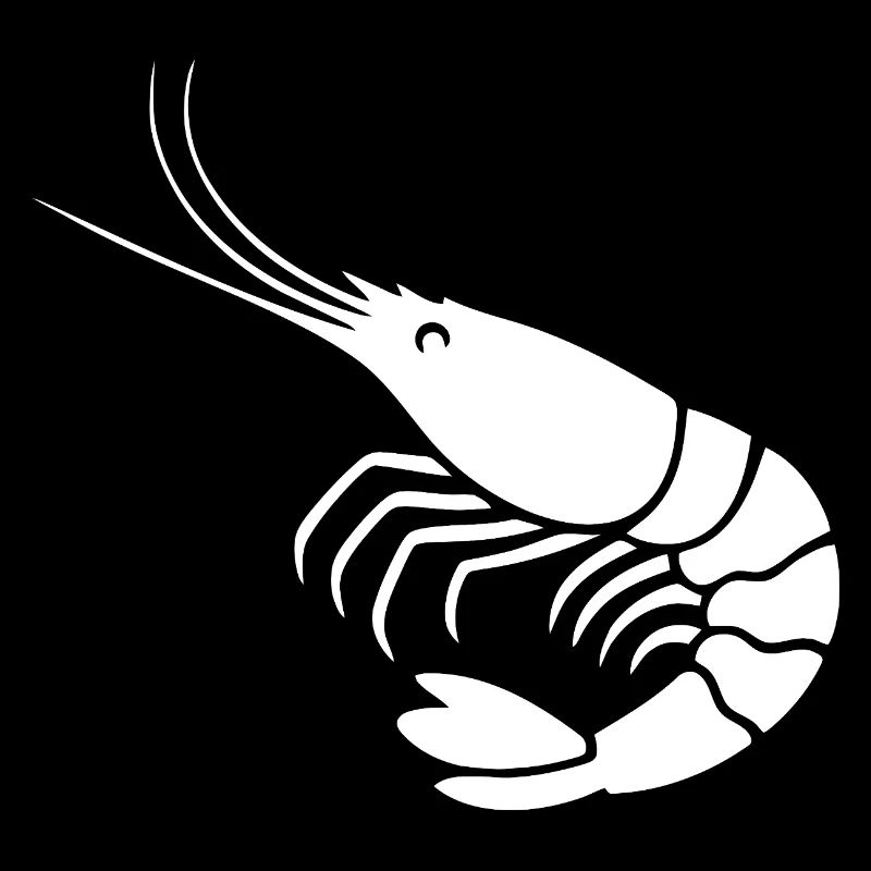 Conception minimaliste de la silhouette de crevettes