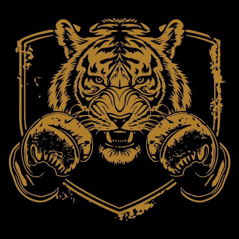 Tigre martial avec bouclier