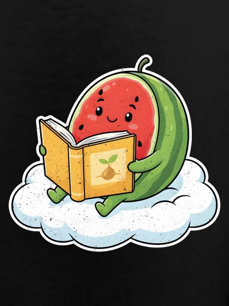 Kawaii melon while reading