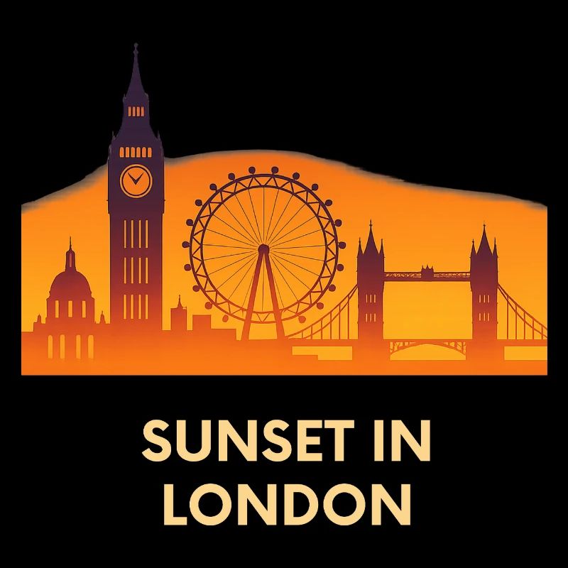 Coucher de soleil Silhouette de l’horizon de Londres