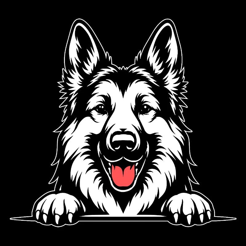 Deutscher Schäferhund Porträt mit Pfoten