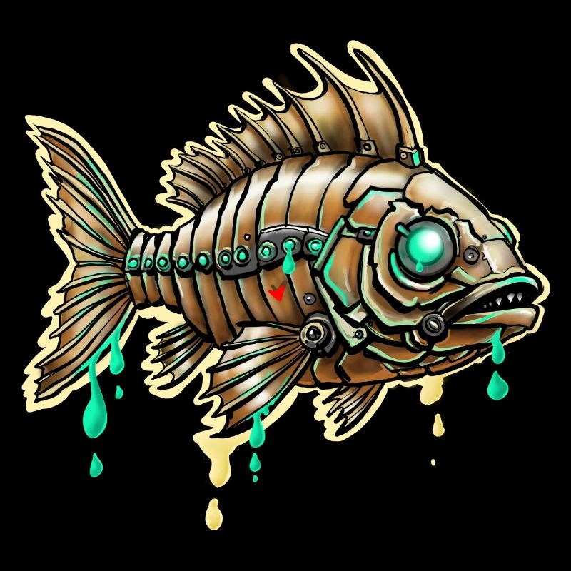 Cybernetic Steampunk Fish