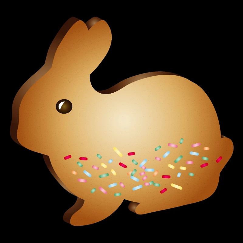 Easter bunny biscuit motif with colourful sugar sprinkles