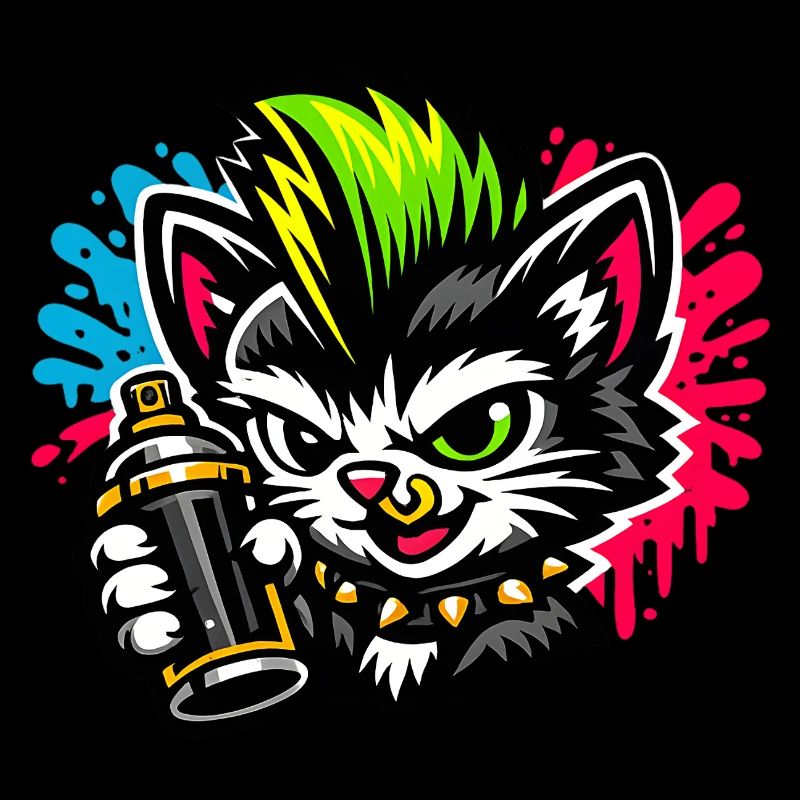 Graffiti Cat Spray Dot