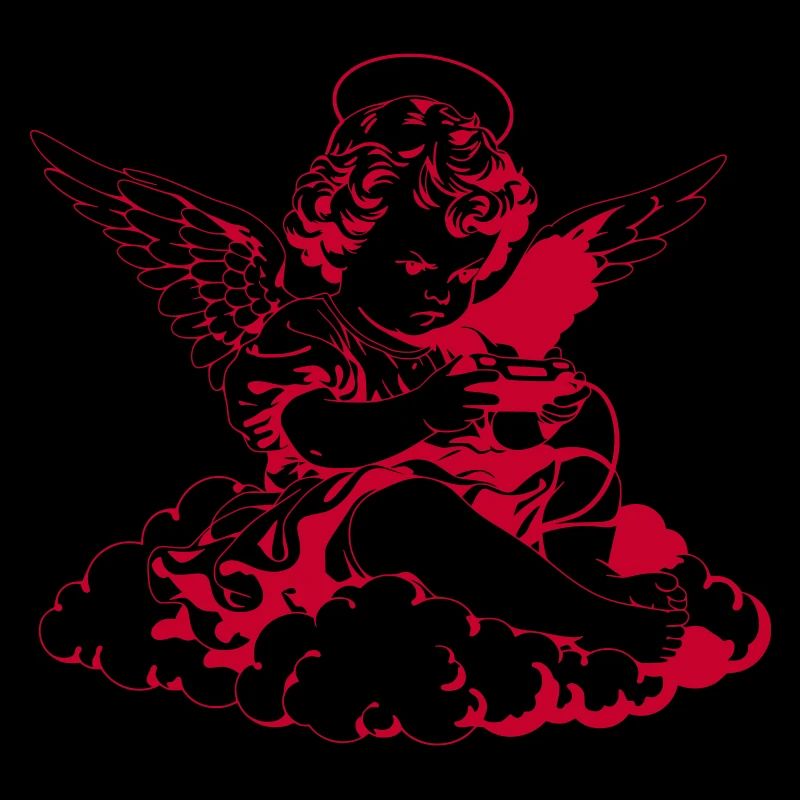 Gaming Engel – Cherub mit Controller