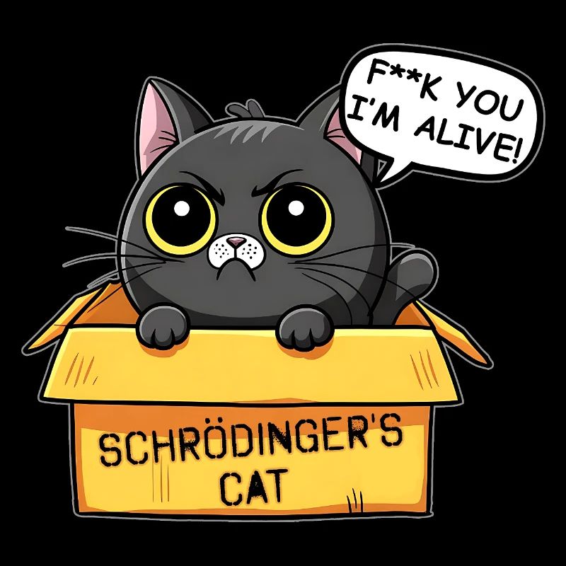 Schrodinger Cat Box Drôle de chat