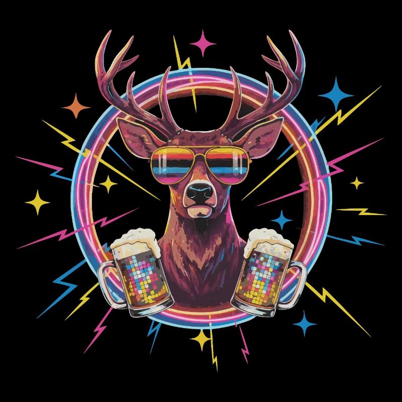 Retro Deer Disco Beer
