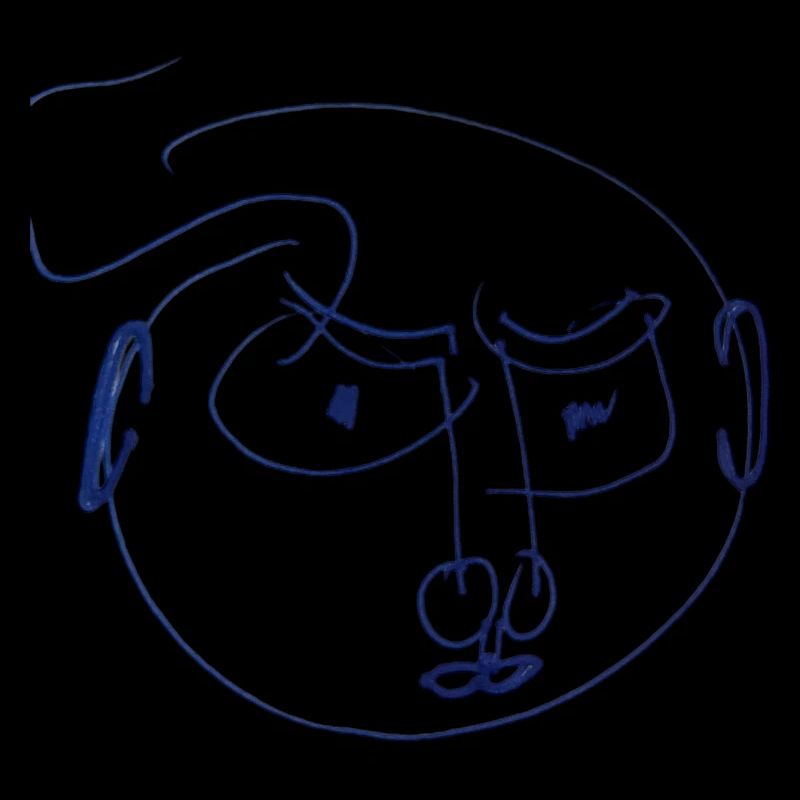 Face : Blue and angry - artful gift