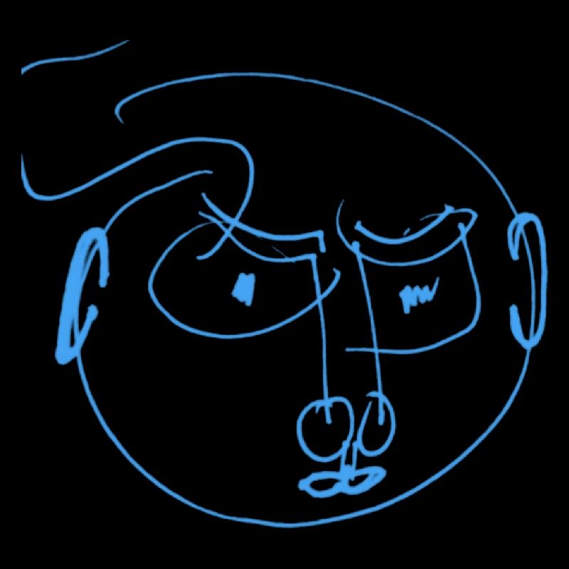 Blue Lines Portrait Doodle