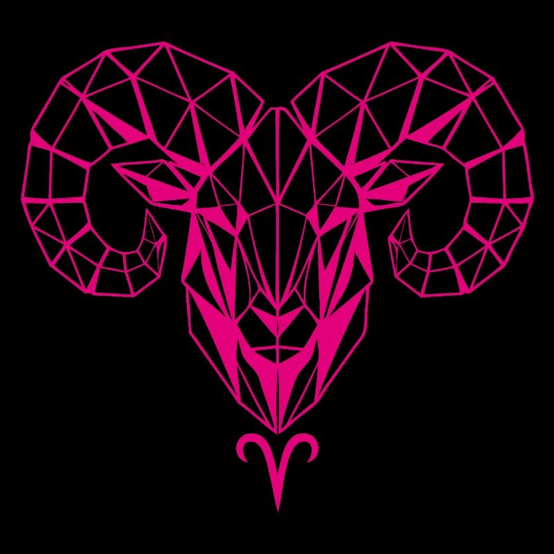 Geometric Pink Ram Head