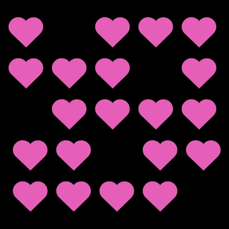 Pink Heart Grid Pattern
