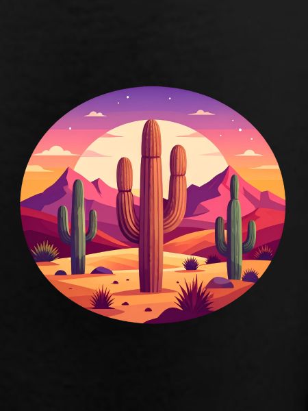 Desert Cactus Sunset Circle