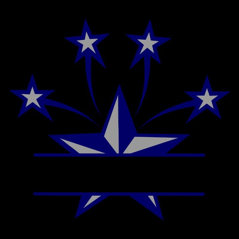 Star dark blue and grey with bar between them