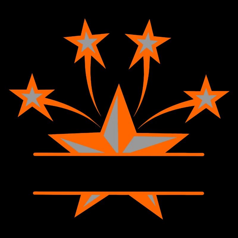 Stern orangegrau mit Balken zwischen eigenem Text