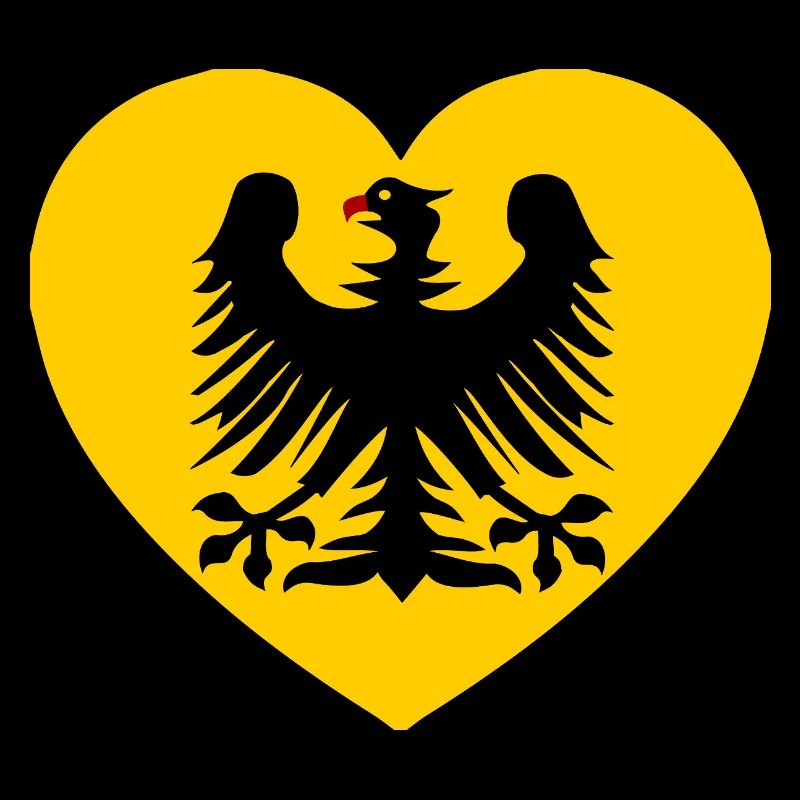 Heraldic eagle emblem in the heart