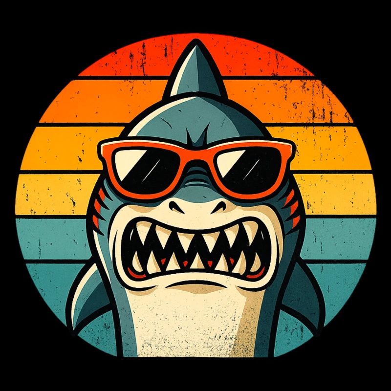 Requin Cool avec Lunettes de Soleil