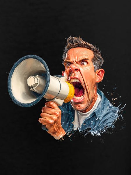 Loud call with megaphone
