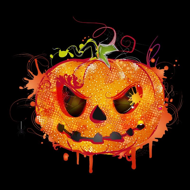 Spooky Halloween pumpkin in graffiti style