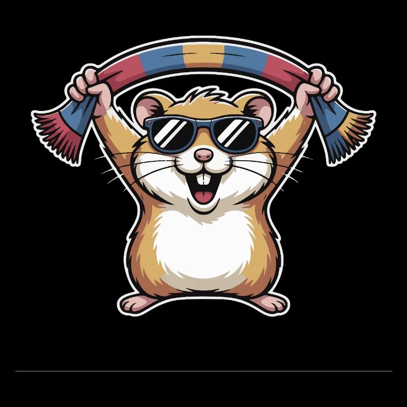 Hamster mit Sonnenbrille Schal