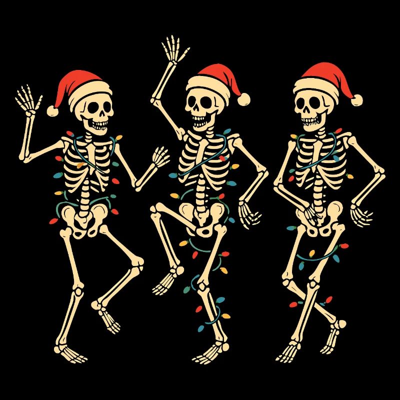 Dancing Christmas skeletons