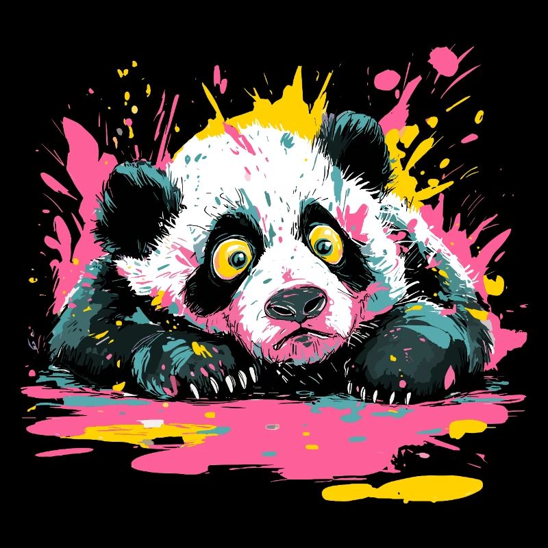 Panda Splash Pop Art Paint Splash