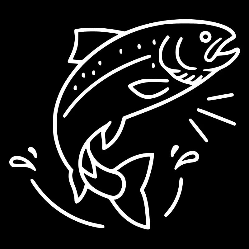 Action de pêche à la truite sauteuse