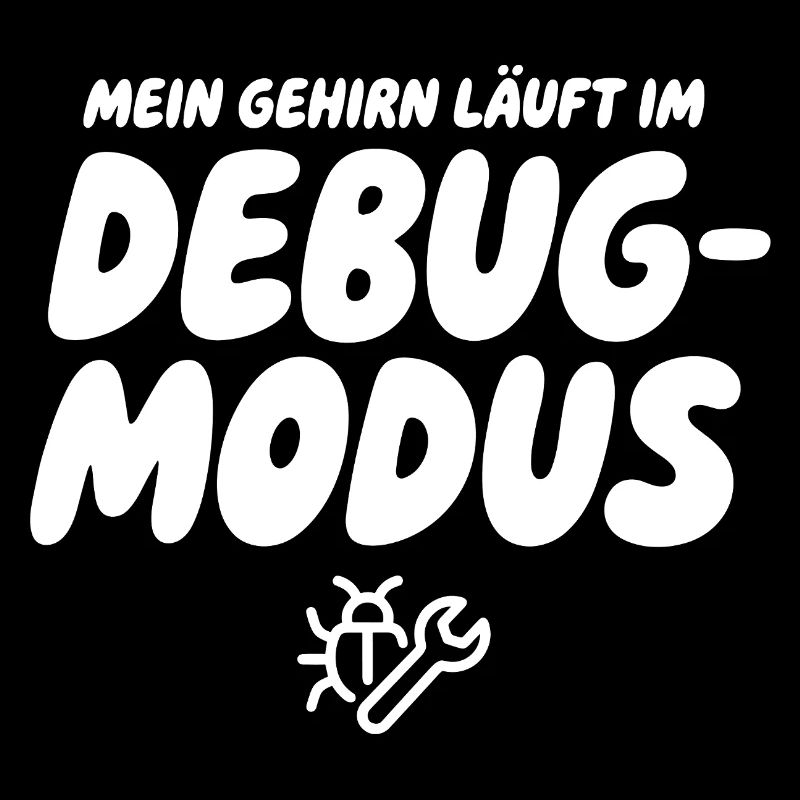 Gehirn im Debug-Modus – Humor Grafik