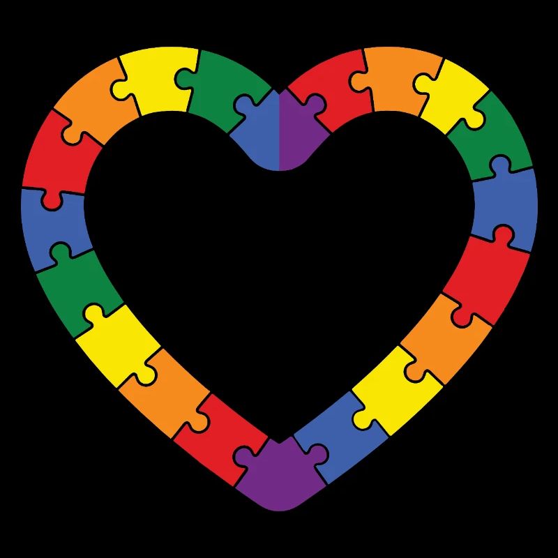Autism Puzzle Heart Design