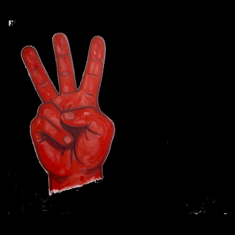 Timbre Deux Main de la Paix Rouge