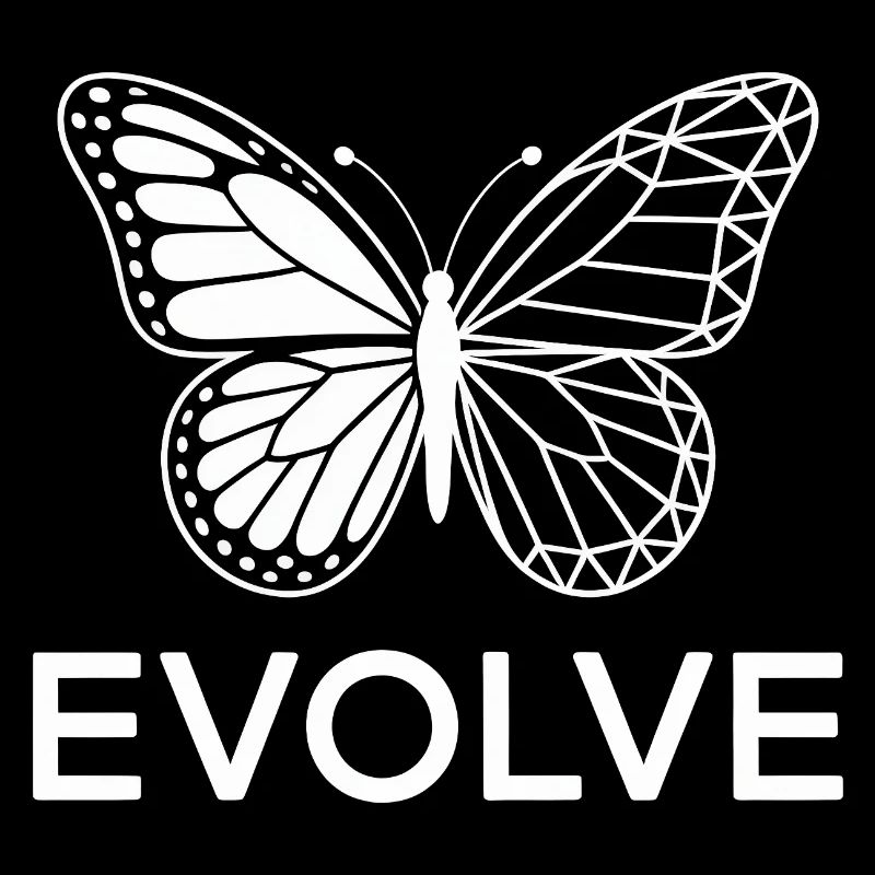 Art géométrique au trait Evolve Butterfly