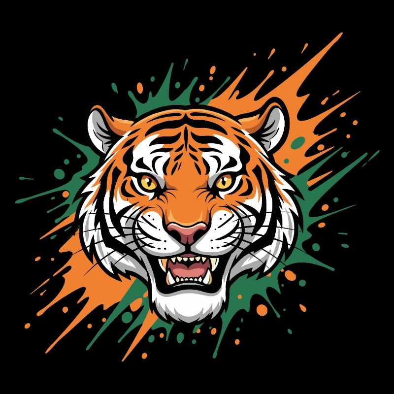 Art éclaboussuré de tête de tigre