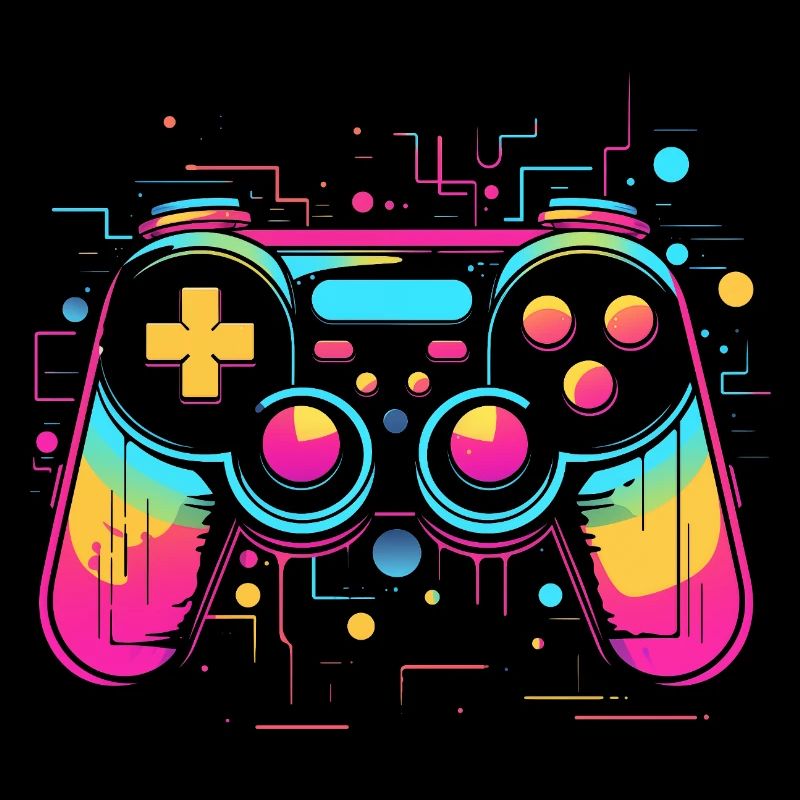 Game Controller Retrowave Look