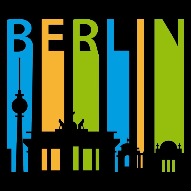 Berlin Schiftzug with silhouette