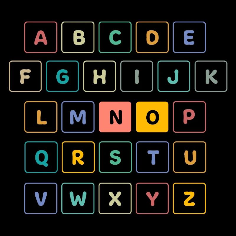 ABC Button NO - Kindergarten Vorschule Schule