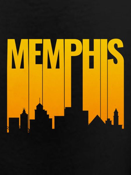 Memphis Skyline Gold Gradient