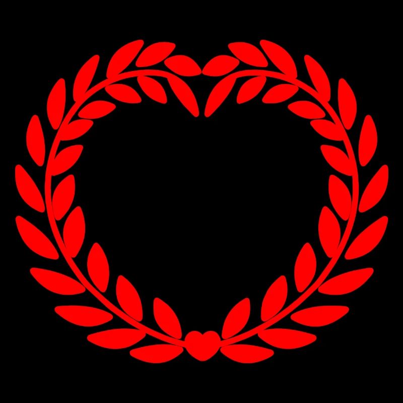 Lorbeerkranz in Herzform rot
